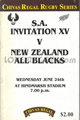South Australia v New Zealand 1992 rugby  Programme